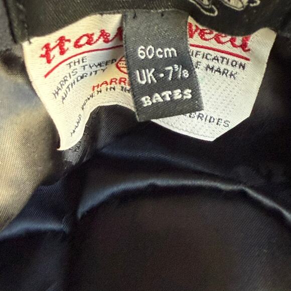 Harris Tweed Herringbone Newsboy Cap – Bates 1898 US 7 1/2 Wool Hat Gray Black - Picture 11 of 11